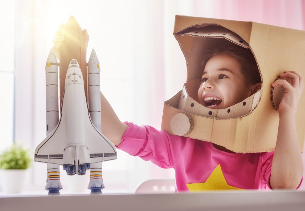 Child in astronaut costume