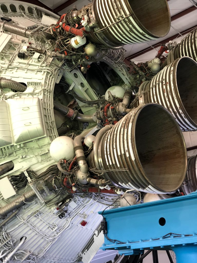 Engines on the bottom of a rocket