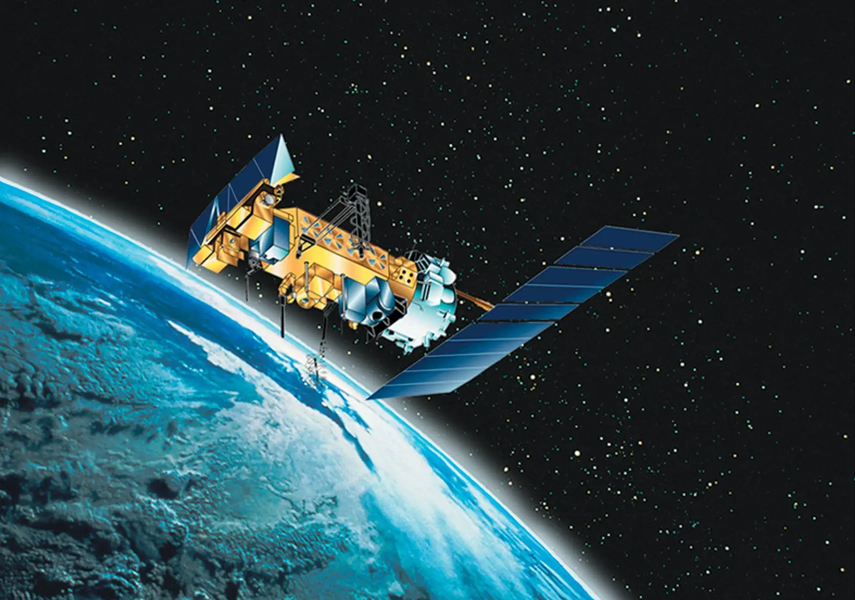 Artist's interpretation of a satellite in space