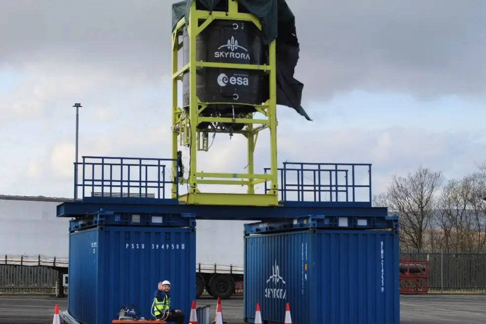 Rocket test at Skyrora manufacturing facility